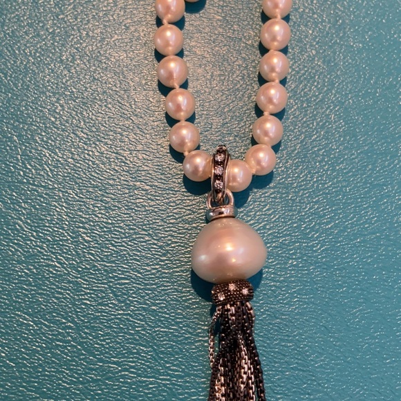 David Yurman SS/Diamond Pearl Tassel Enhancer - Picture 7 of 8